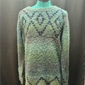 Woolrich Green and Gray Patterned Sweater